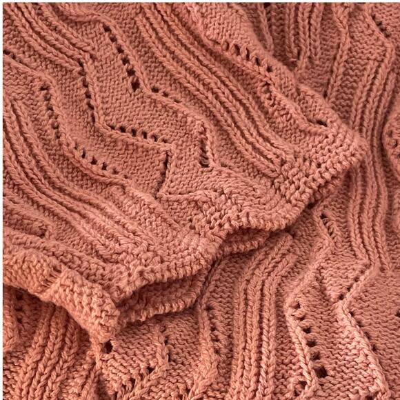 Vintage Womens NWT 1980s OSFM Turtle Bay Pink Cotton V Neck Pullover Sweater - Picture 4 of 9